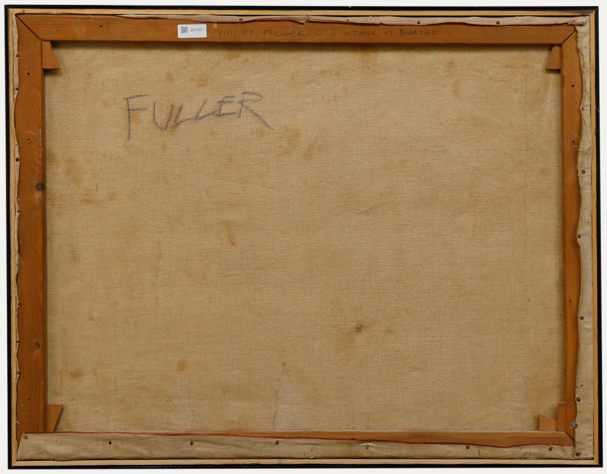 Viollet Fuller (1920-2008) - Öl, Mitte des 20. Jahrhunderts, Oktober in Thaxted, Essex (Braun), Landscape Painting, von Unknown