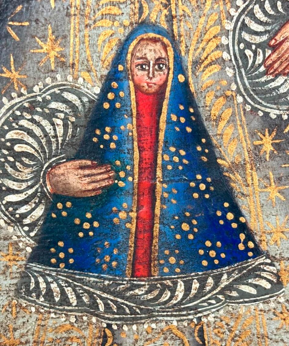 VIRGEN CON NIÑO - ESCUELA CUZQUEÑA - SIGLO XIX For Sale 2