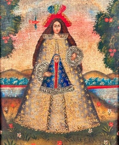 VIRGEN CON NIÑO - ESCUELA CUZQUEÑA - SIGLO XIX