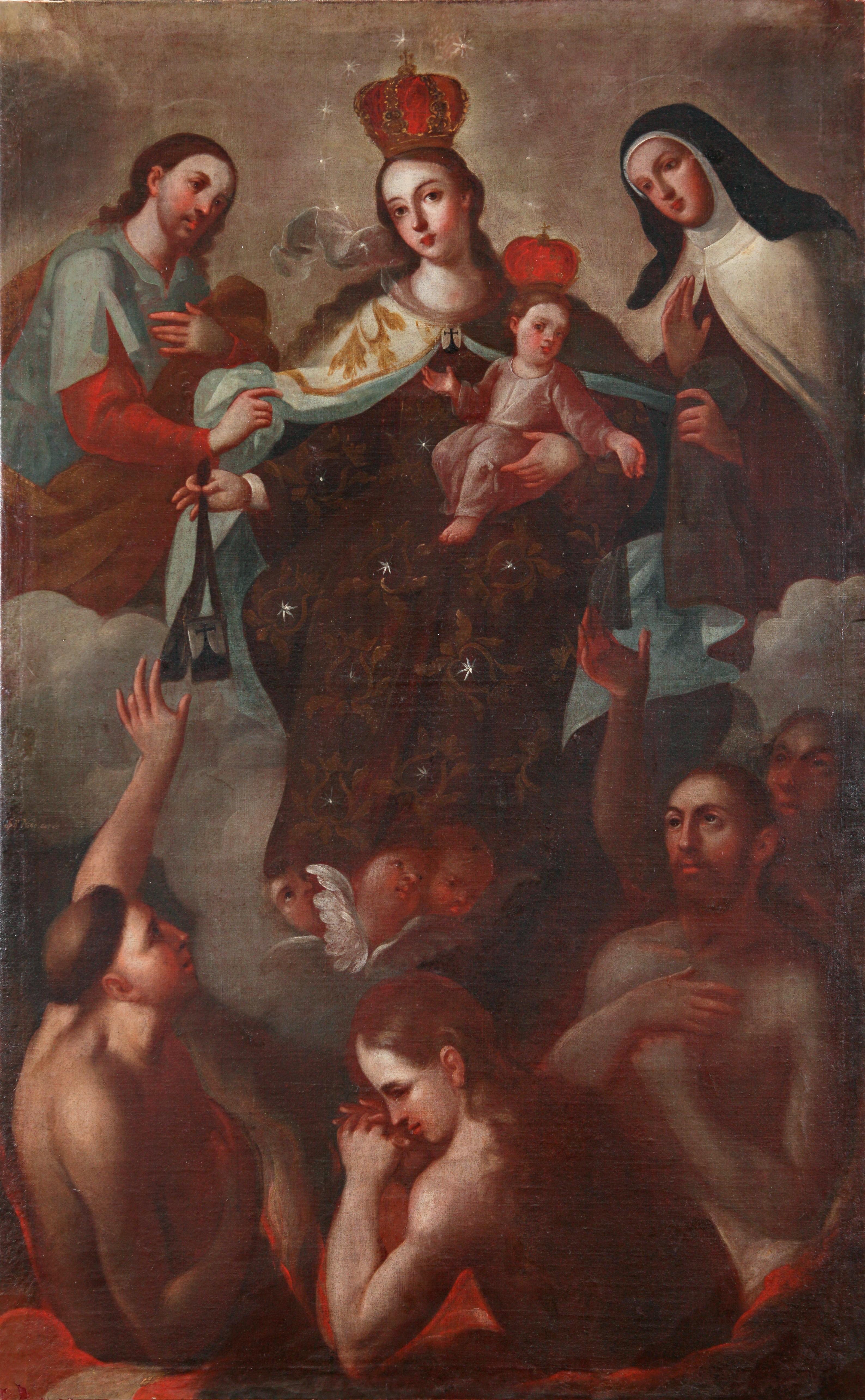 Unknown Figurative Painting - Virgen del Carmen