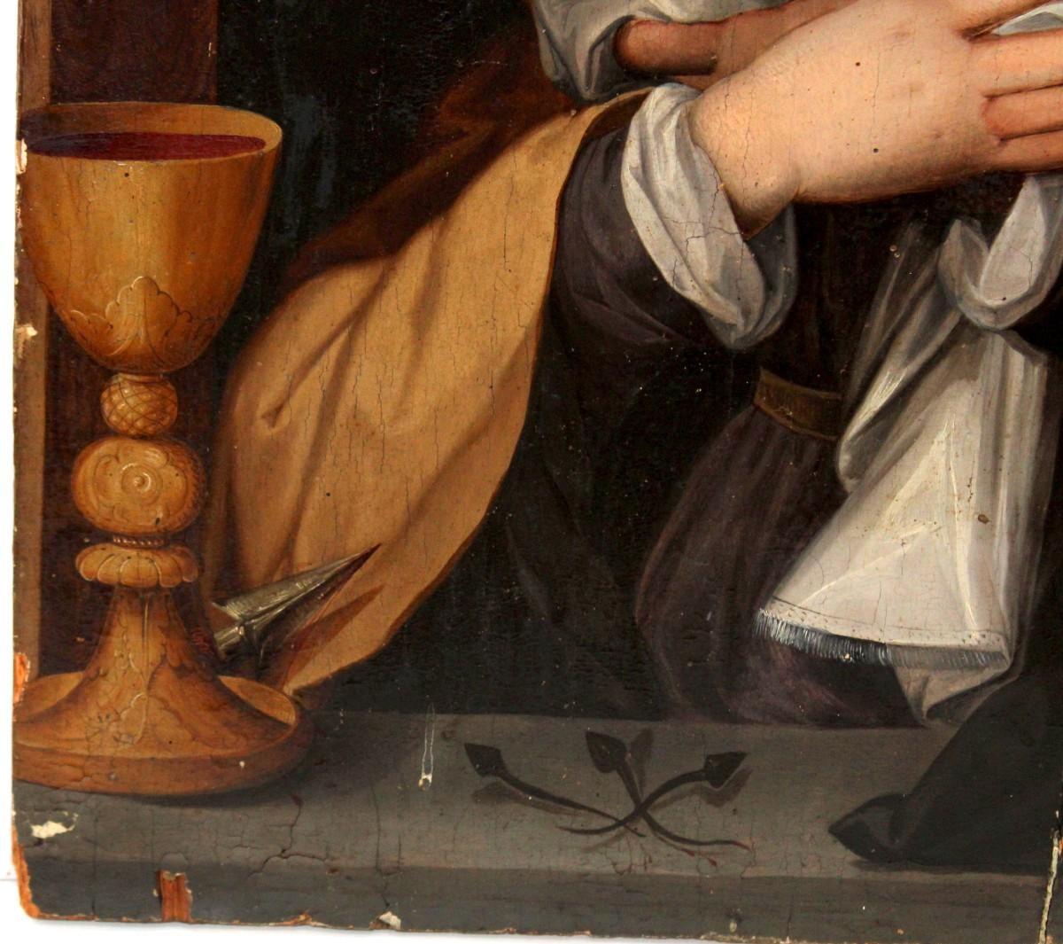 Virgin and Chalice – Florentine School – Circle of Alessandro Allori – 17th Cent For Sale 5