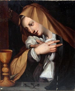 Virgin and Chalice – Florentine School – Circle of Alessandro Allori – 17th Cent