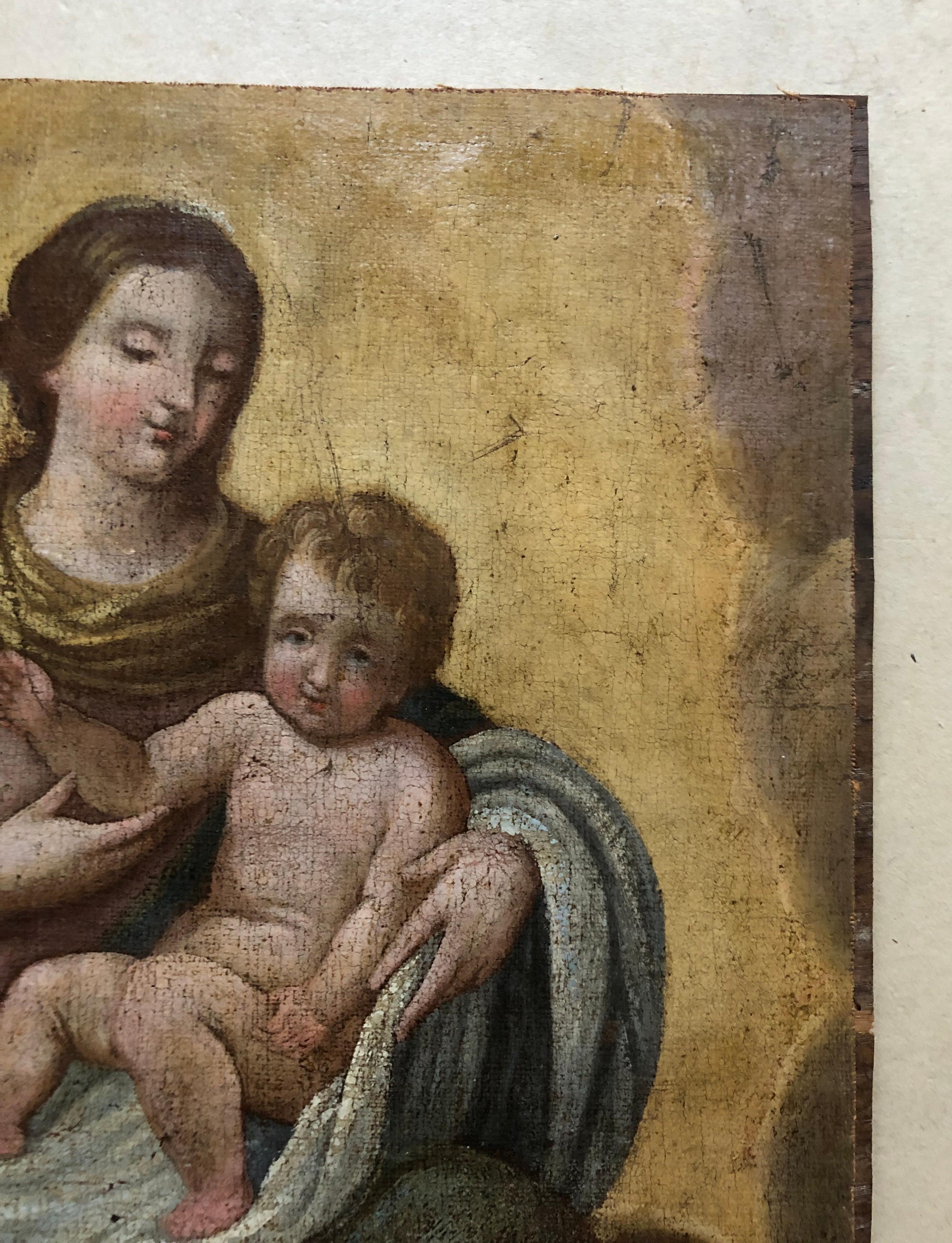 Vergine e Bambino, olio su tela del XVIII secolo 1
