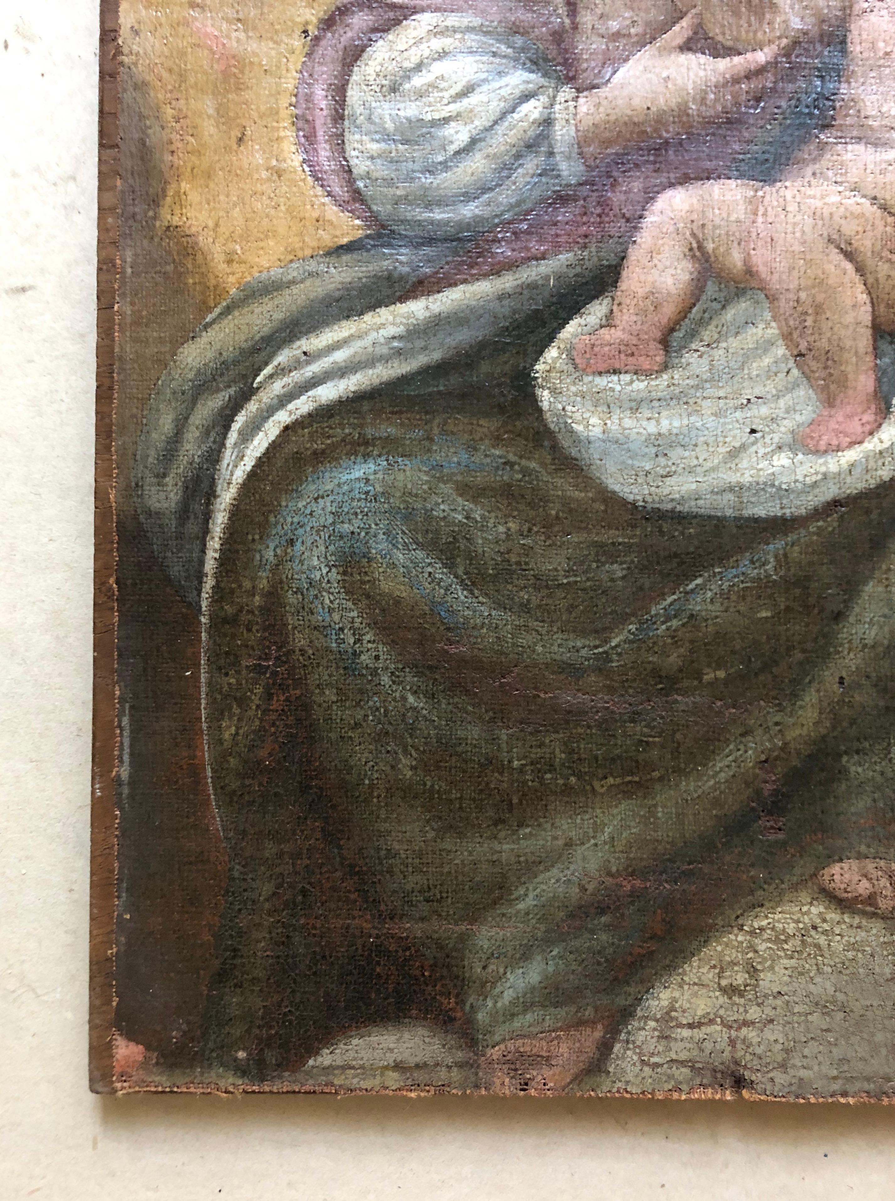 Vergine e Bambino, olio su tela del XVIII secolo 3