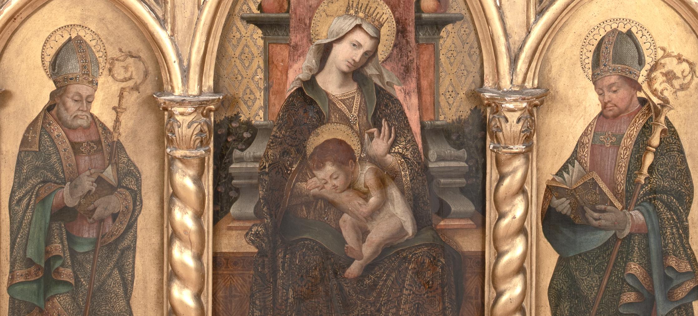 Vergine & Child accompagnati da due santi, trittico - Serafino De Serafini 3