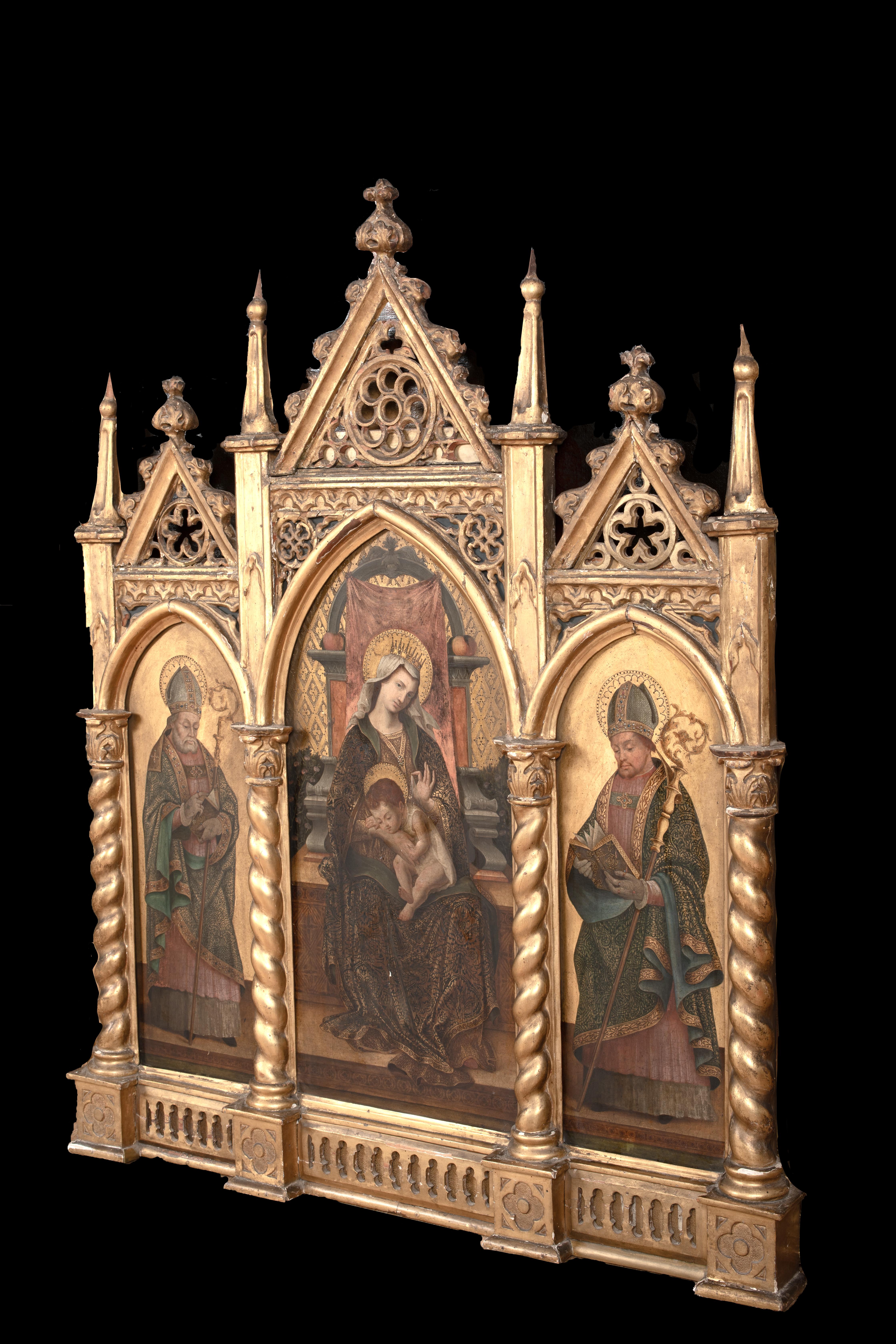 Vergine & Child accompagnati da due santi, trittico - Serafino De Serafini 4