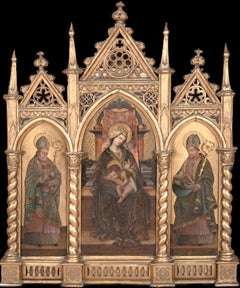 Vergine & Child accompagnati da due santi, trittico - Serafino De Serafini
