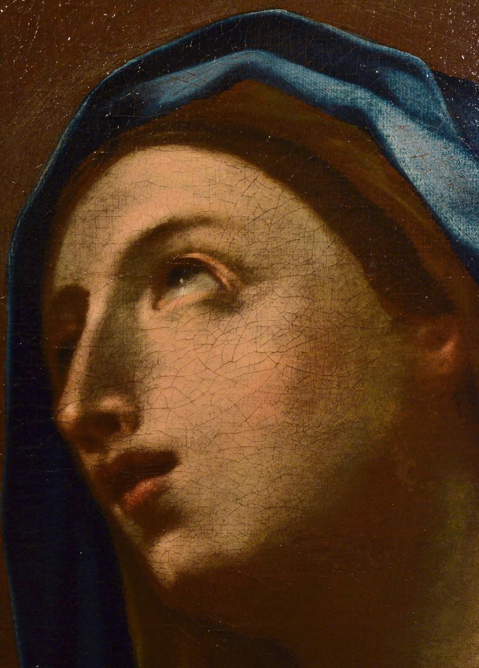Virgin Madonna Oil on canvas Paint Old master Roman School 17/18th Century Italy 5