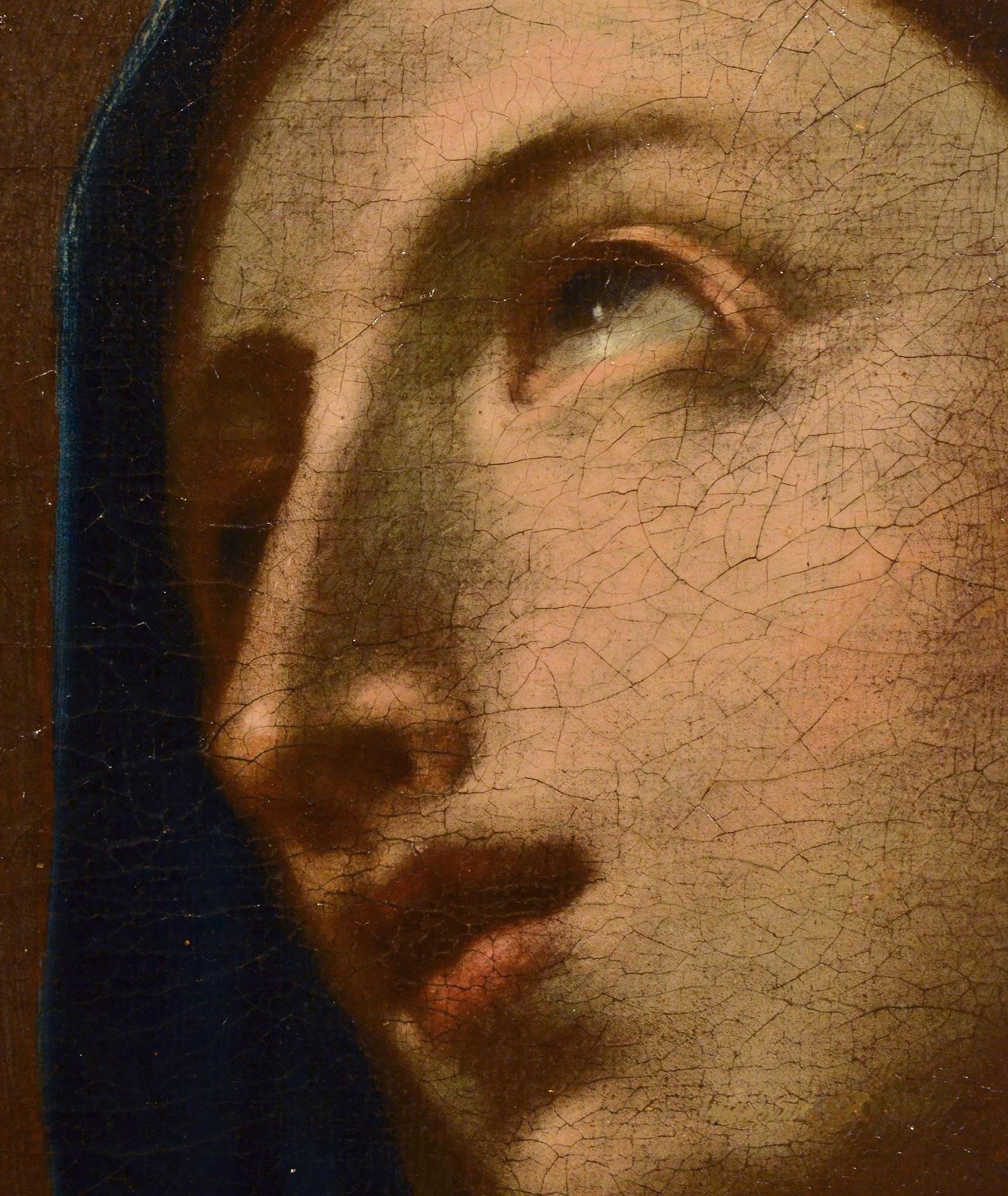 Virgin Madonna Oil on canvas Paint Old master Roman School 17/18th Century Italy 11