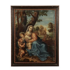 Virgin Mary with Child and Young Saint John Oil on Canvas 1600