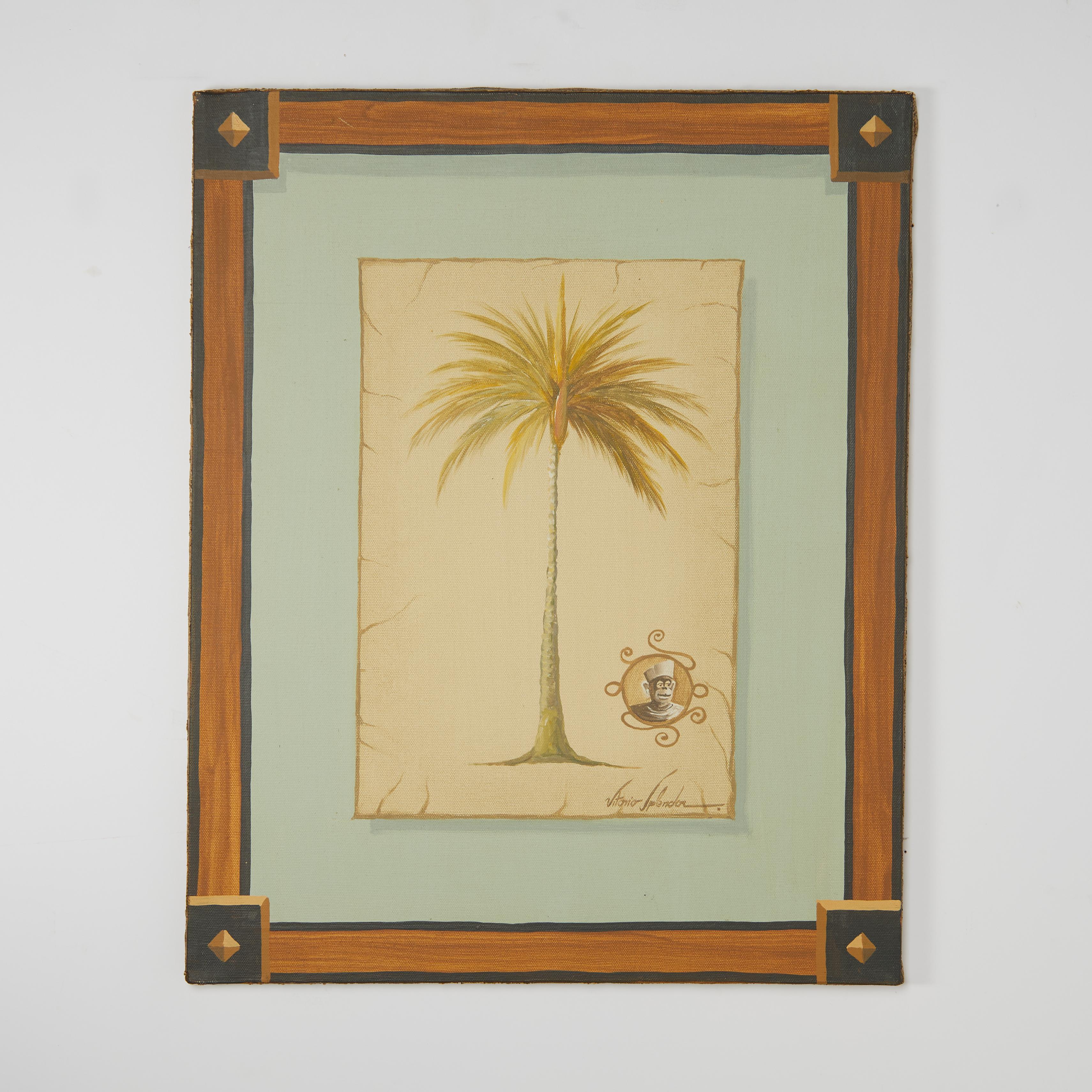 Vitorio Splendore Pair of Vintage Palm Tree Paintings For Sale 7