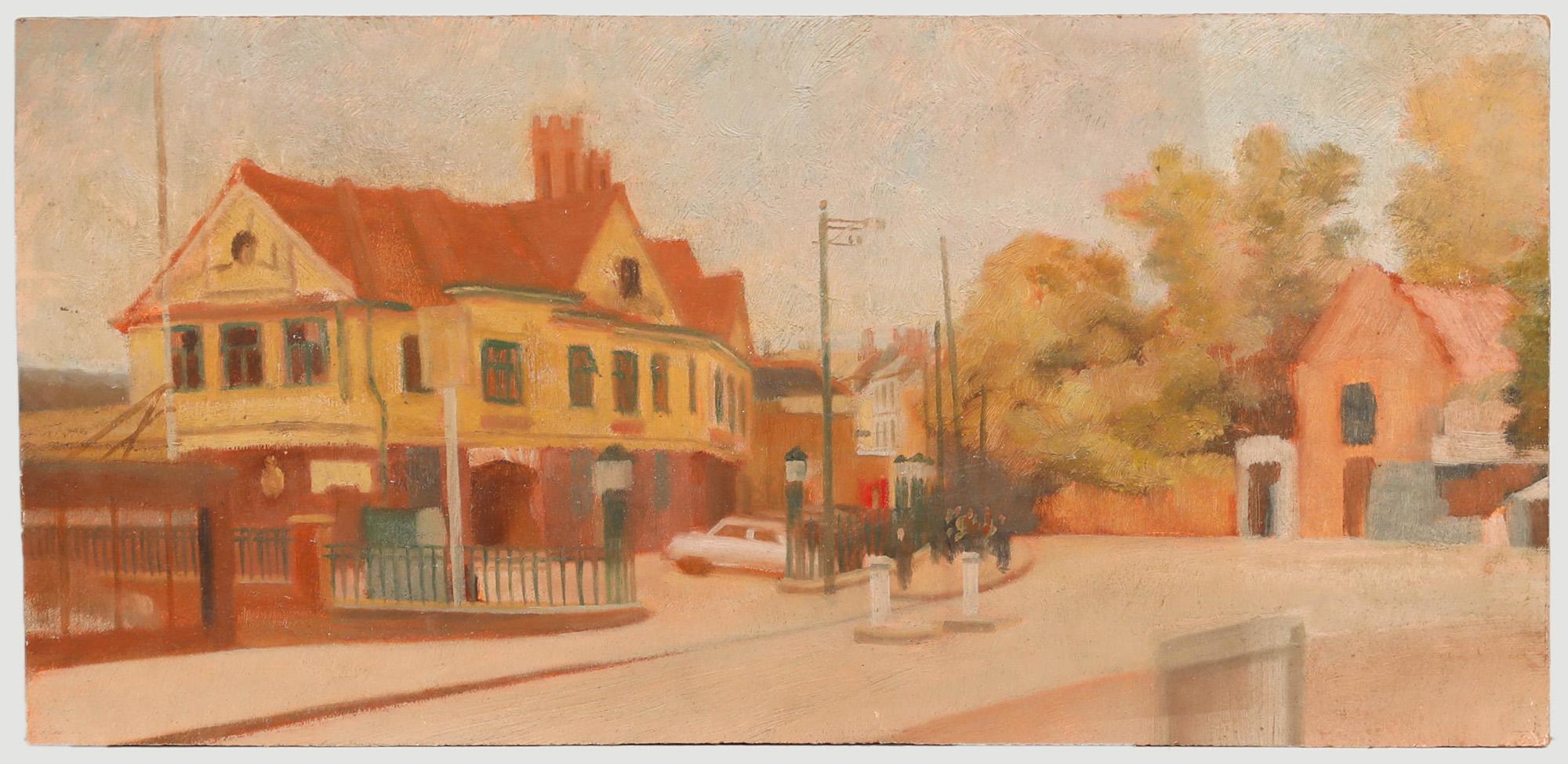 Unknown Landscape Painting – Vivian Bewick (1912-1999) - Ölgemälde, Die Bahnhöfe, Mitte des 20. Jahrhunderts