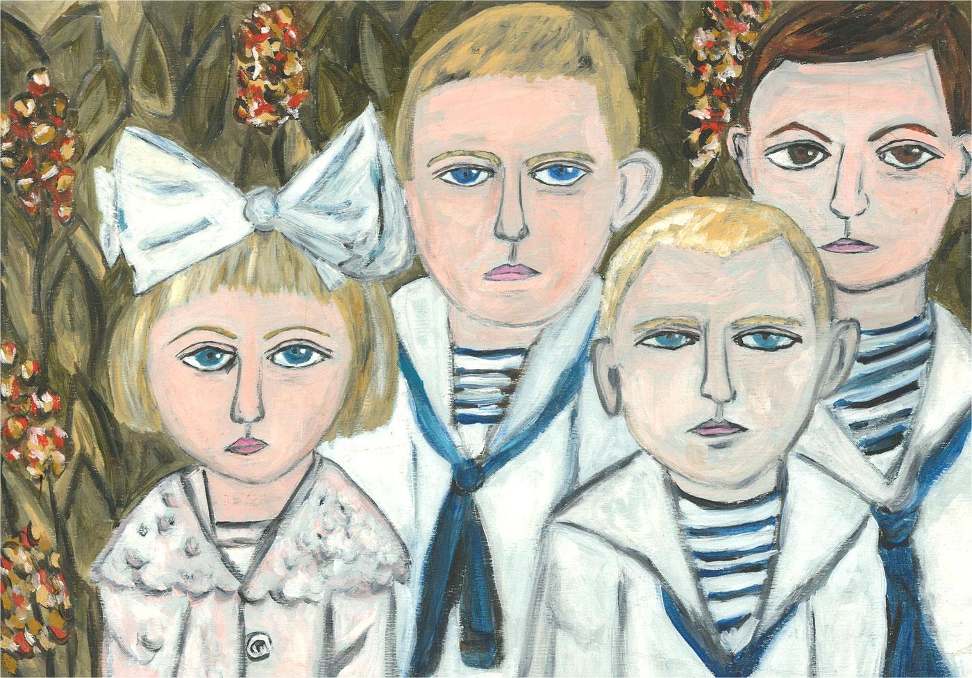 Unknown Portrait Painting - Vivienne Strauss - 2012 Oil, The Birdsall Children