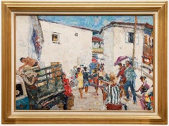 Wladimir Trofimowitsch Skriabin (1927-1989) - Gerahmtes Öl, Straße in Gurzuf