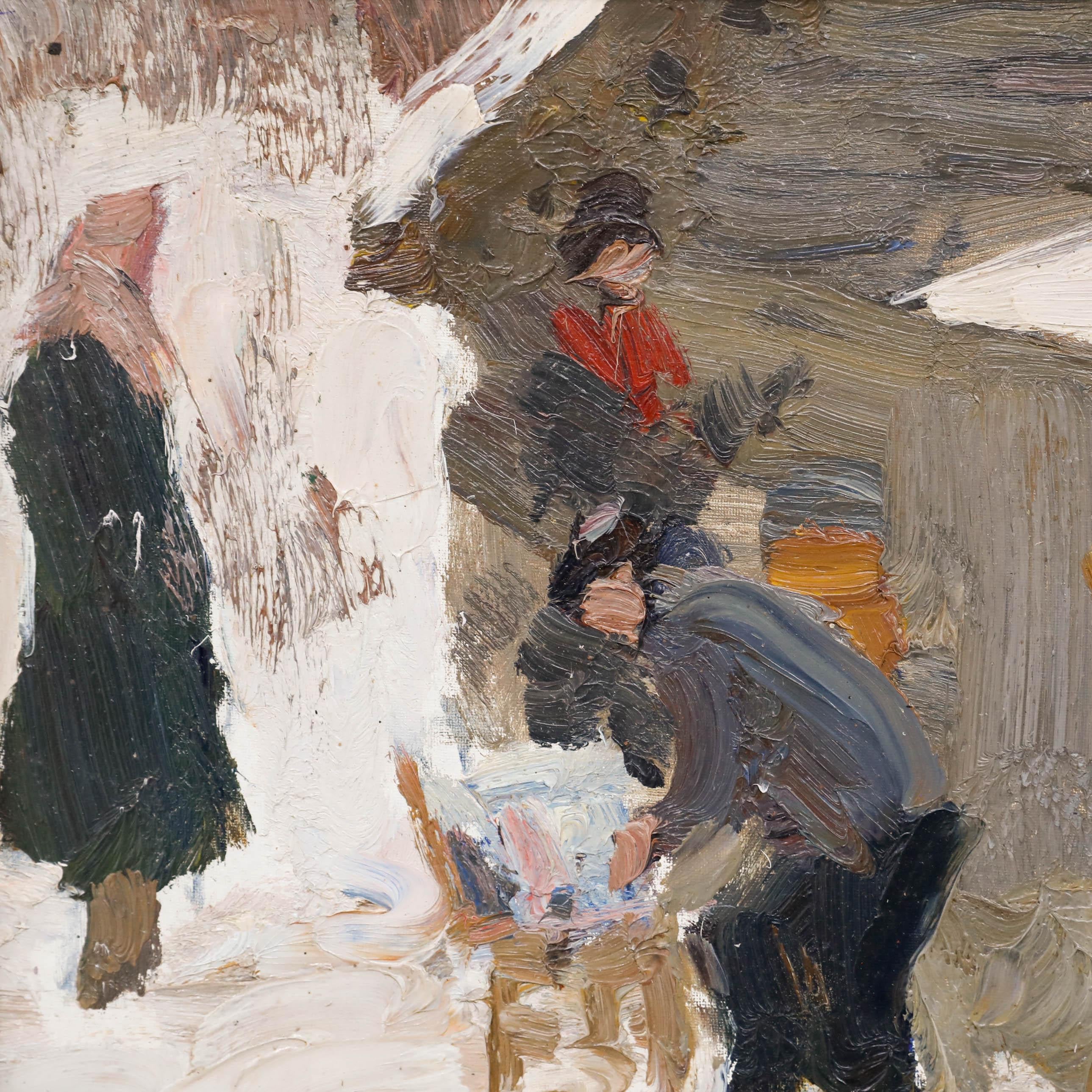 Vladimir Trofimovich Skriabin (1927-1989) - Öl, russischer Winter, Mitte des 20. Jahrhunderts – Painting von Unknown