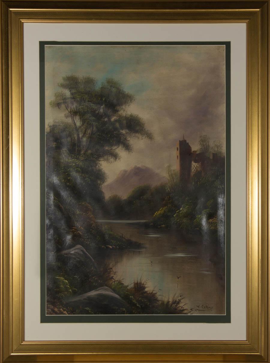 Unknown Landscape Painting - W. Collins - Signed & Framed 20th Century Oil, Brooding Landscape
