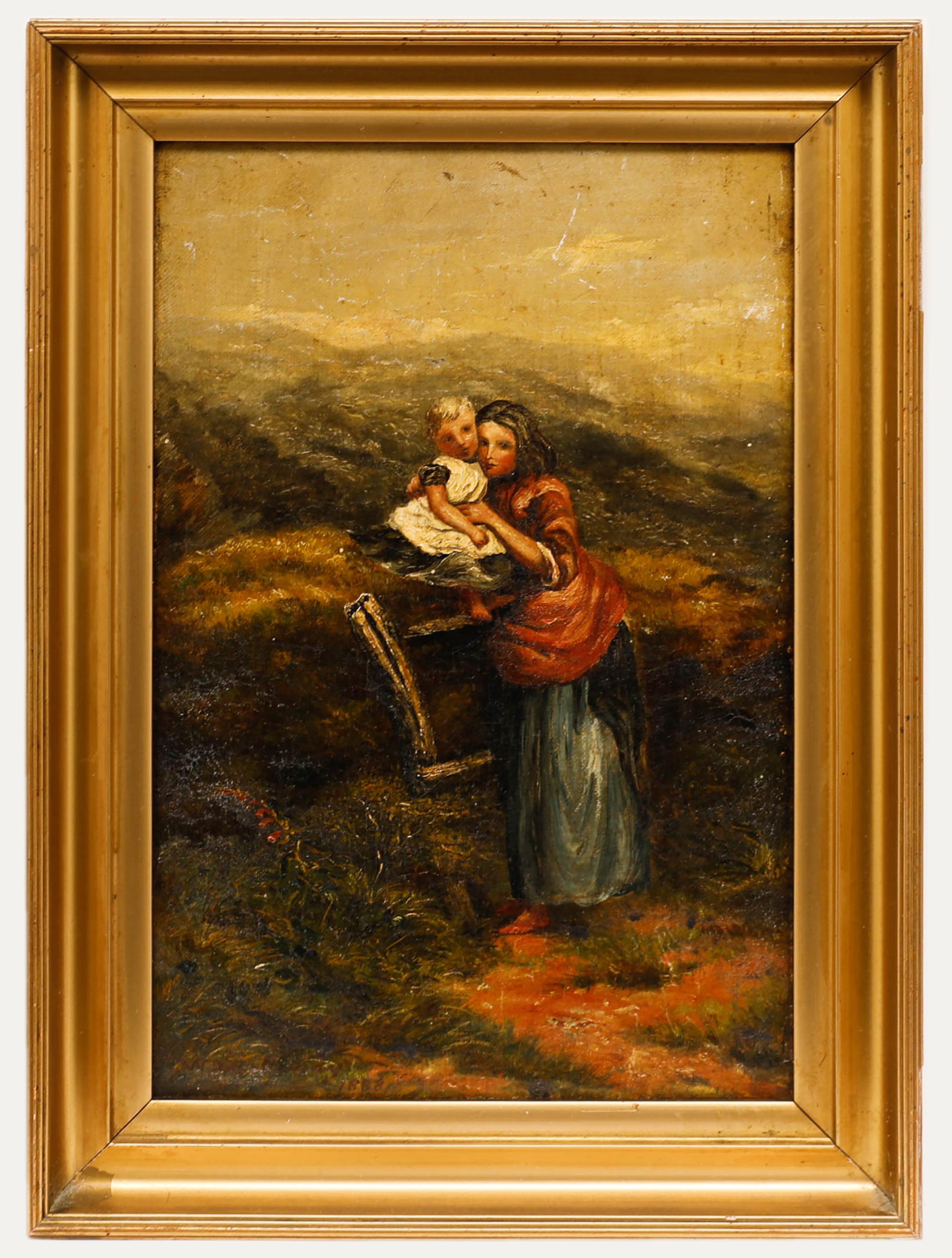 W. D. Halloway  - 1888 Öl, Mutter und Kind in den Mooren