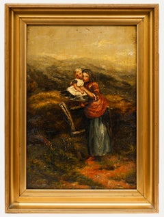 W. D. Halloway  - 1888 Oil, Mother and Child on the Moors