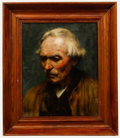 W. Dey - Framed Early 20th Century Oil, Pensive Gentleman