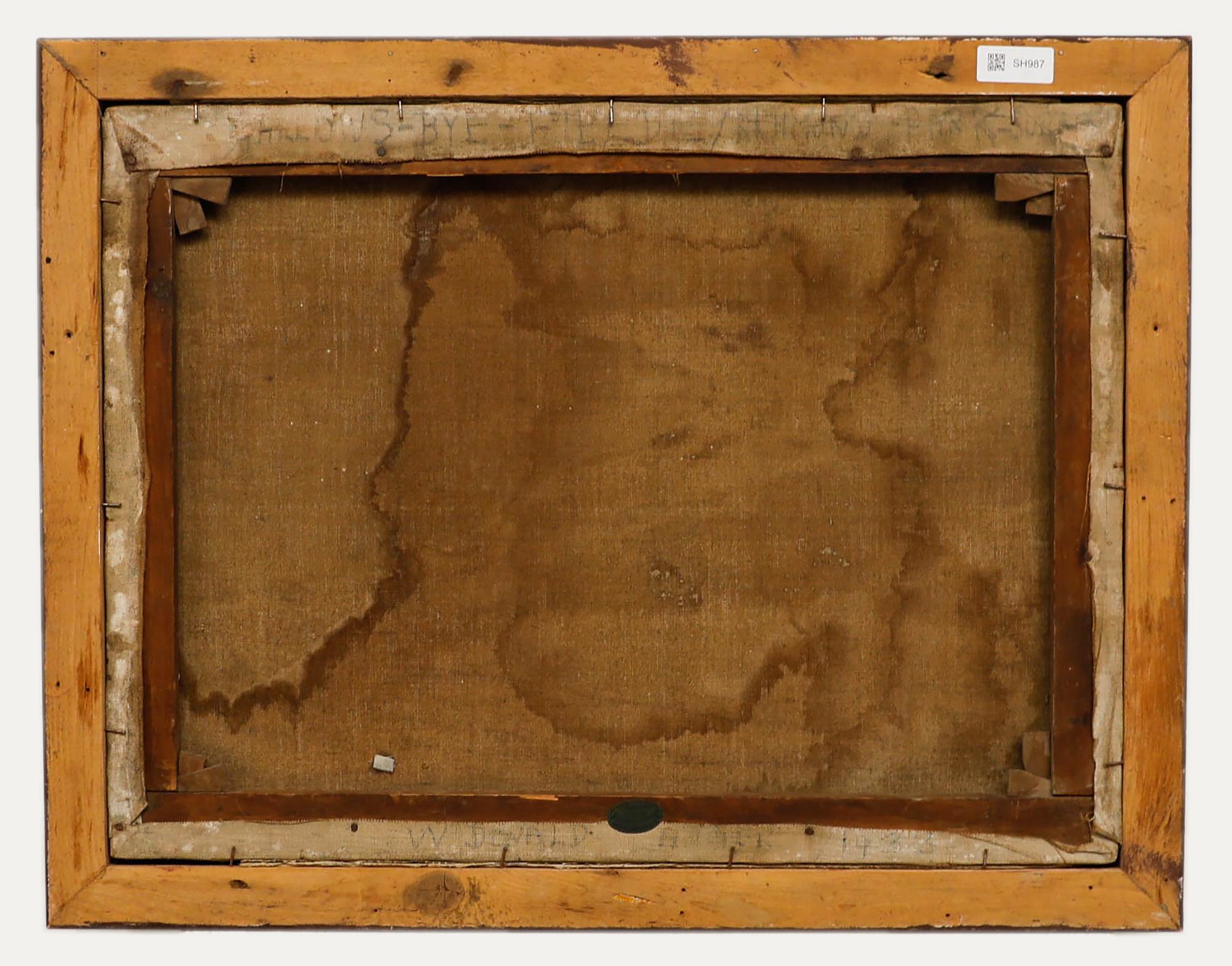 W. Donald Angier - Framed 1933 Oil, Tree Forms, Richmond Park - Brown Landscape Painting by Unknown
