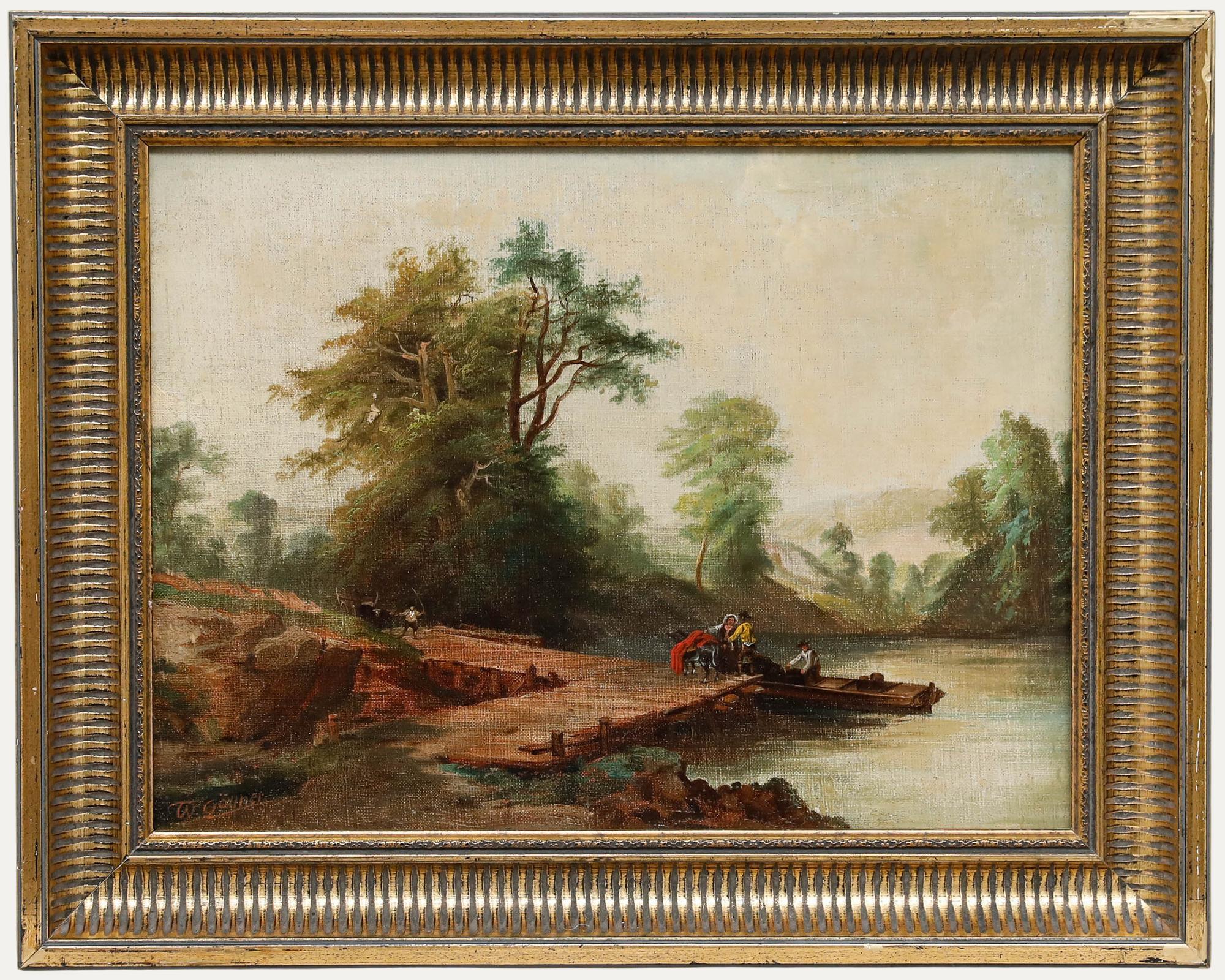 W. Göllner - Huile du XIXe siècle, Traversée du lac