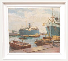 W. Henry - Framed Mid 20th Century Oil, Royal Docks, London