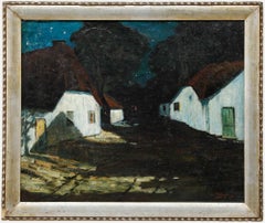 W. Koniger - Gerahmtes Öl von 1912, Bei Vollmond
