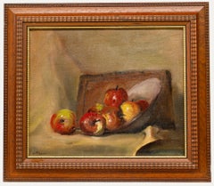 W. Moore  - Mid 20th Century Oil, Tilting Apples