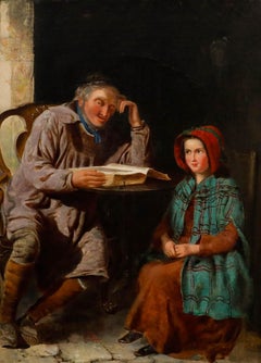 W. S. P. Henderson (1836 -1874) - Framed 19th Century Oil, Grandpa's Tale