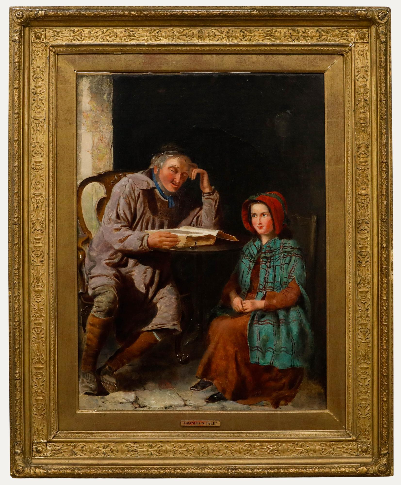 W. S. P. Henderson (1836 -1874) - Framed 19th Century Oil, Grandpa's Tale