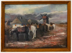 W. Schnez - Framed Mid 20th Century Oil, A Team of Horses