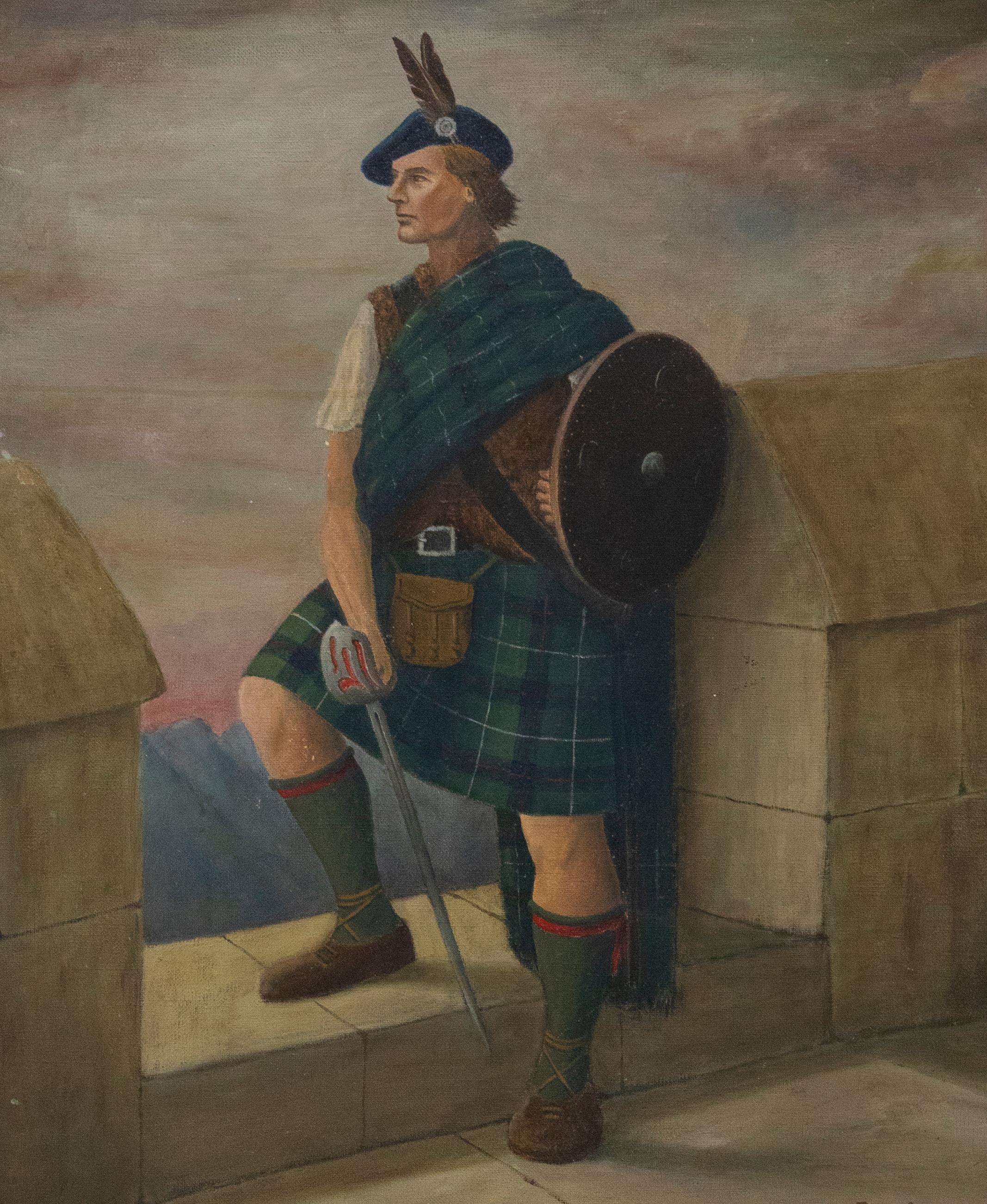 Unknown Portrait Painting - W. Tansley Scott  - 20th Century Oil, Scottish Soldier