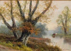 W. Thomas - Framed Early 20th Century Oil, Autumnal Landscape with Cattle