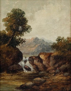 W. Wells - English School Late 19th Century Oil, Afternoon Fishing