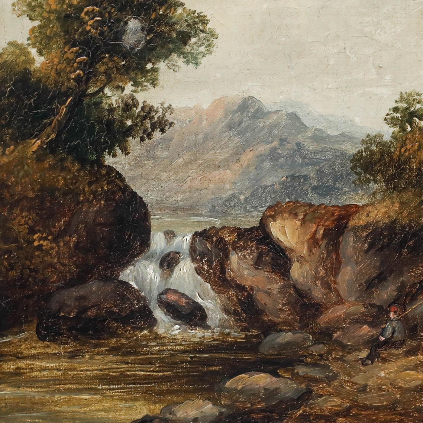 W. Wells - English School Late 19th Century Oil, Afternoon Fishing For Sale 1