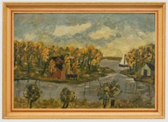 Wahlstrom - 1969 Oil, Nordic Cottage by the Sea