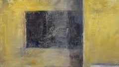 Waiting - Abstracted Urban Landscape with Figures in Acrylic on Canvas