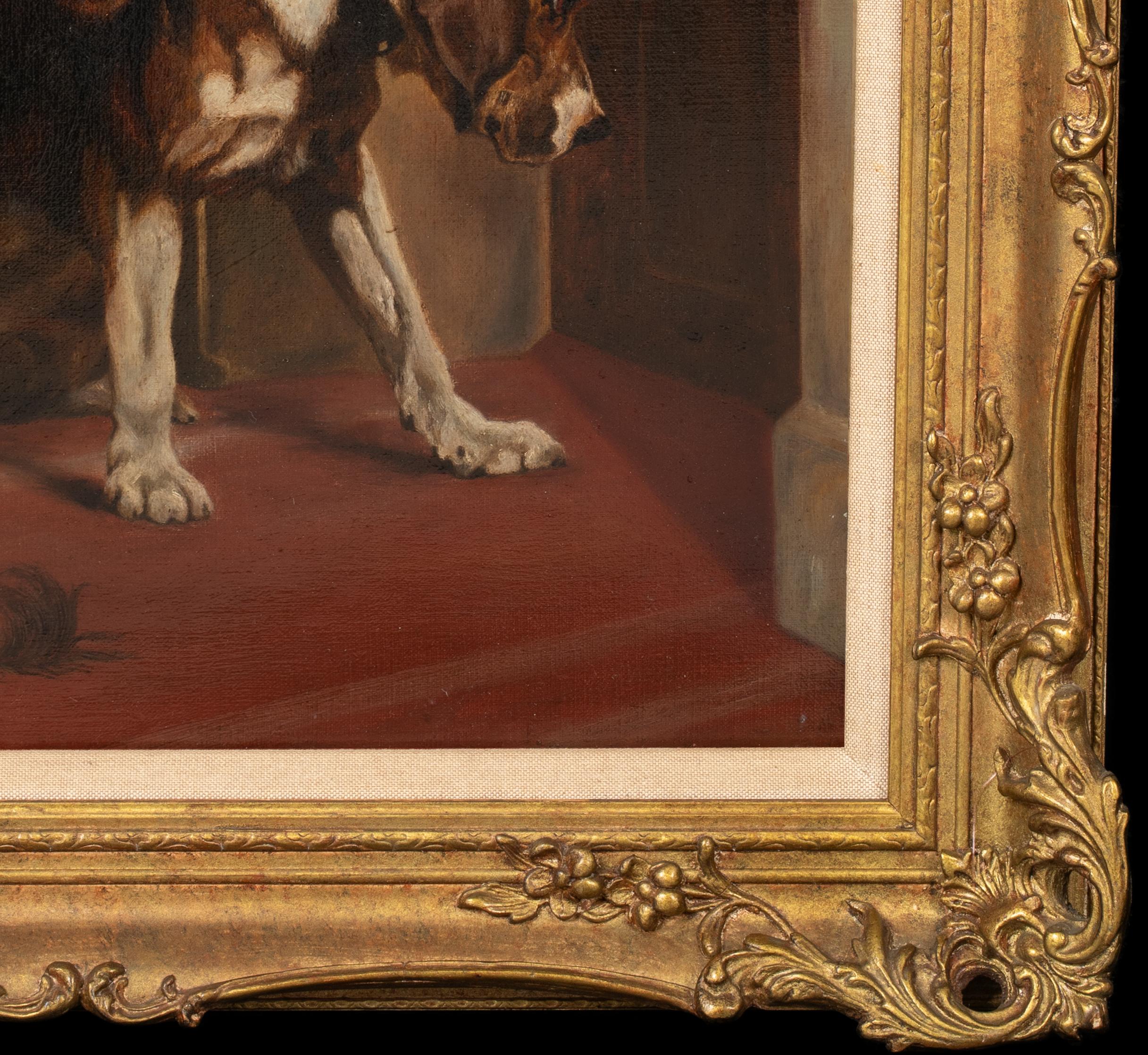 Esperando al maestro, siglo XIX

After Edwin Henry Landseer (1802-1873)

Gran escena interior del siglo XIX de un perro sabueso que espera pacientemente en la puerta el regreso de su amo, óleo sobre lienzo. Excelente calidad y estado, similar a una