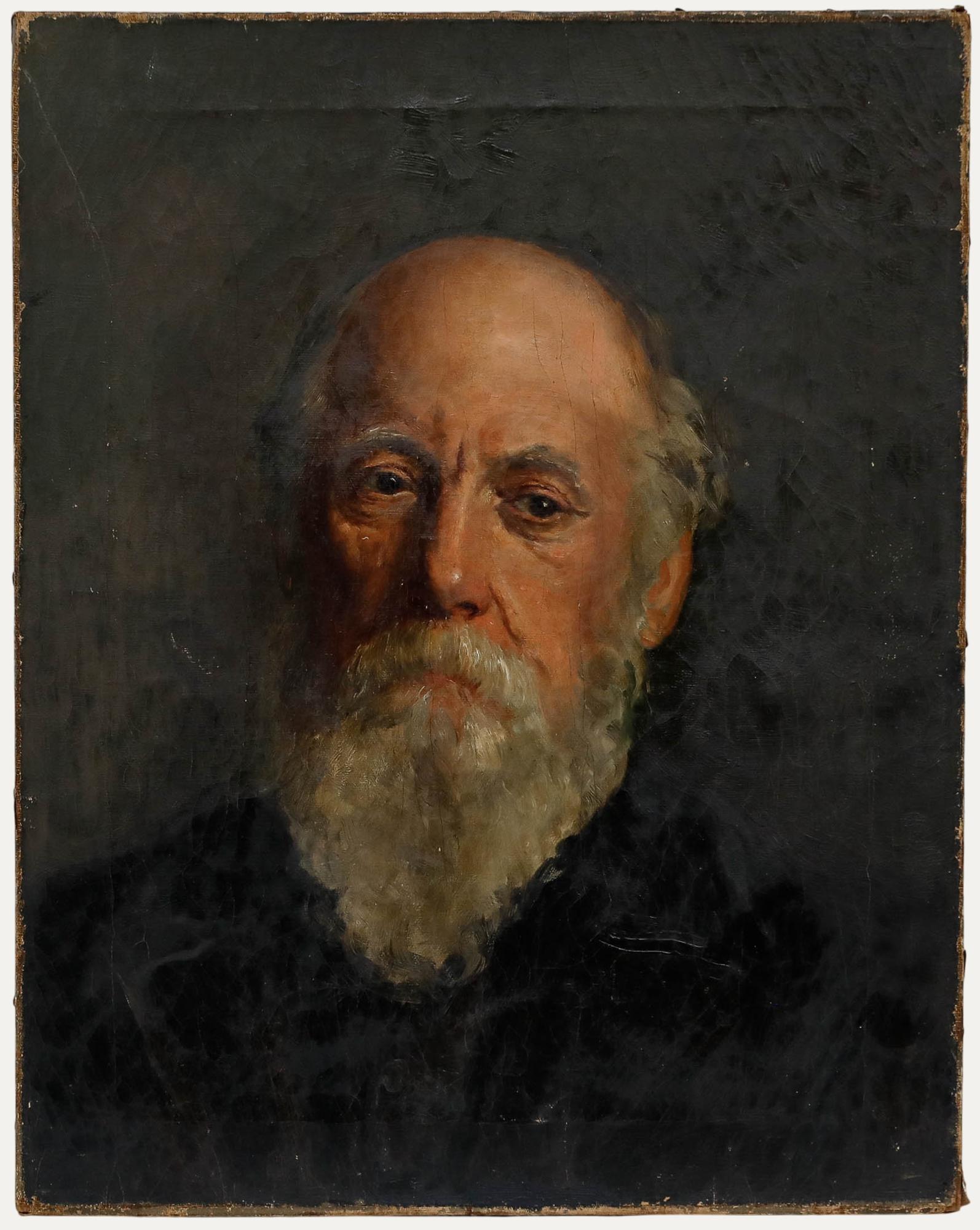 Portrait Painting di Unknown - Walter Savage Cooper (1861-1943) - Olio dei primi del Novecento, Il Vecchio
