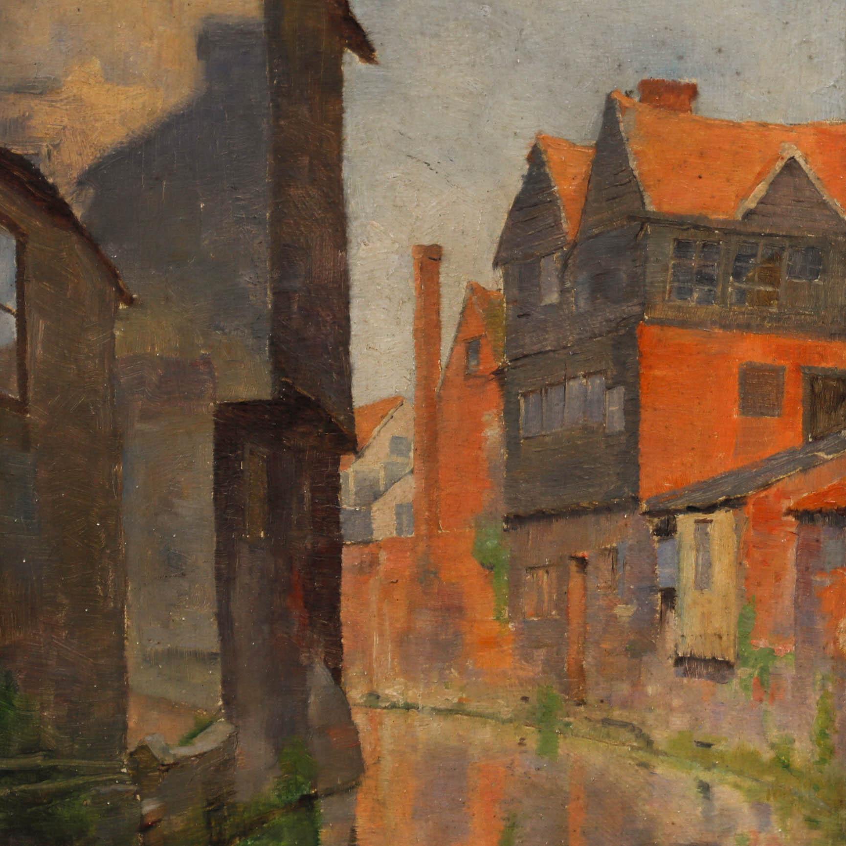 Walter Wallis (1853-1934) - Olio dell'inizio del XX secolo, Riflessioni sul canale 1