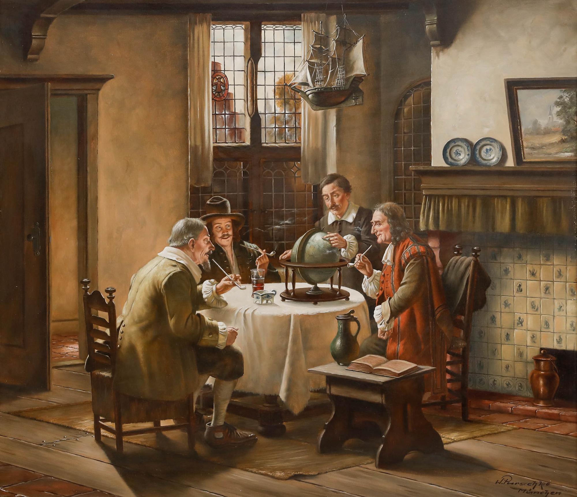 Walther Purschke (1924-2011) - Olio del XX secolo, mercanti olandesi - Painting di Unknown