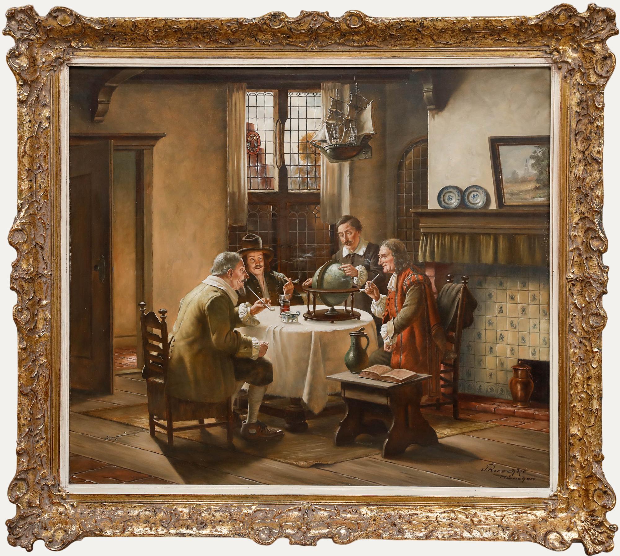 Figurative Painting di Unknown - Walther Purschke (1924-2011) - Olio del XX secolo, mercanti olandesi