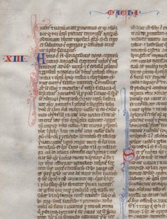 War and Peace - 1245 Latin Medieval Bible Manuscript Leaf - pen ink religious