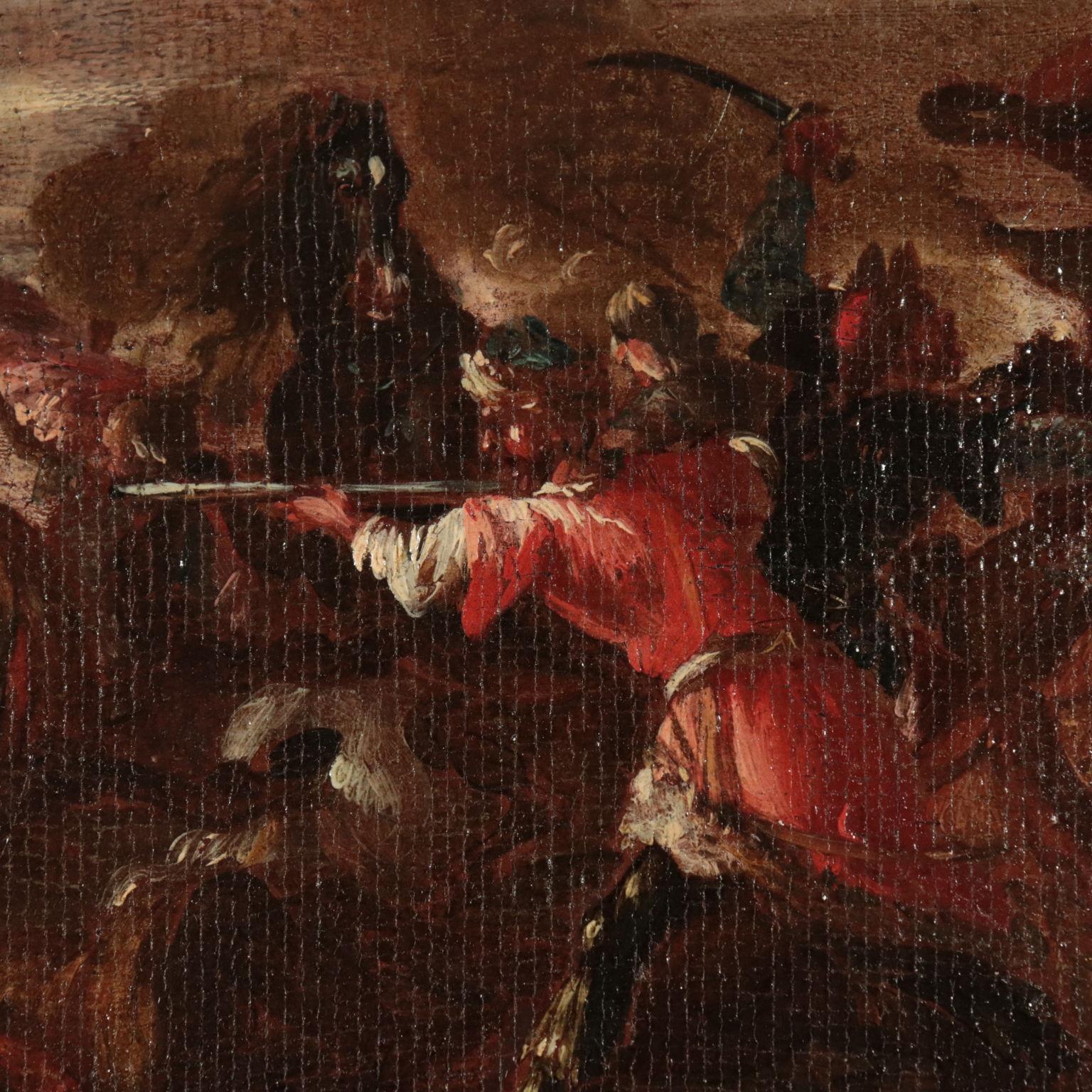 War Scene Oil Painting Late 17th Century 1