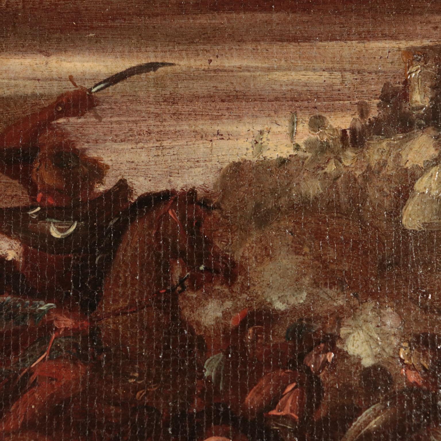 War Scene Oil Painting Late 17th Century 2