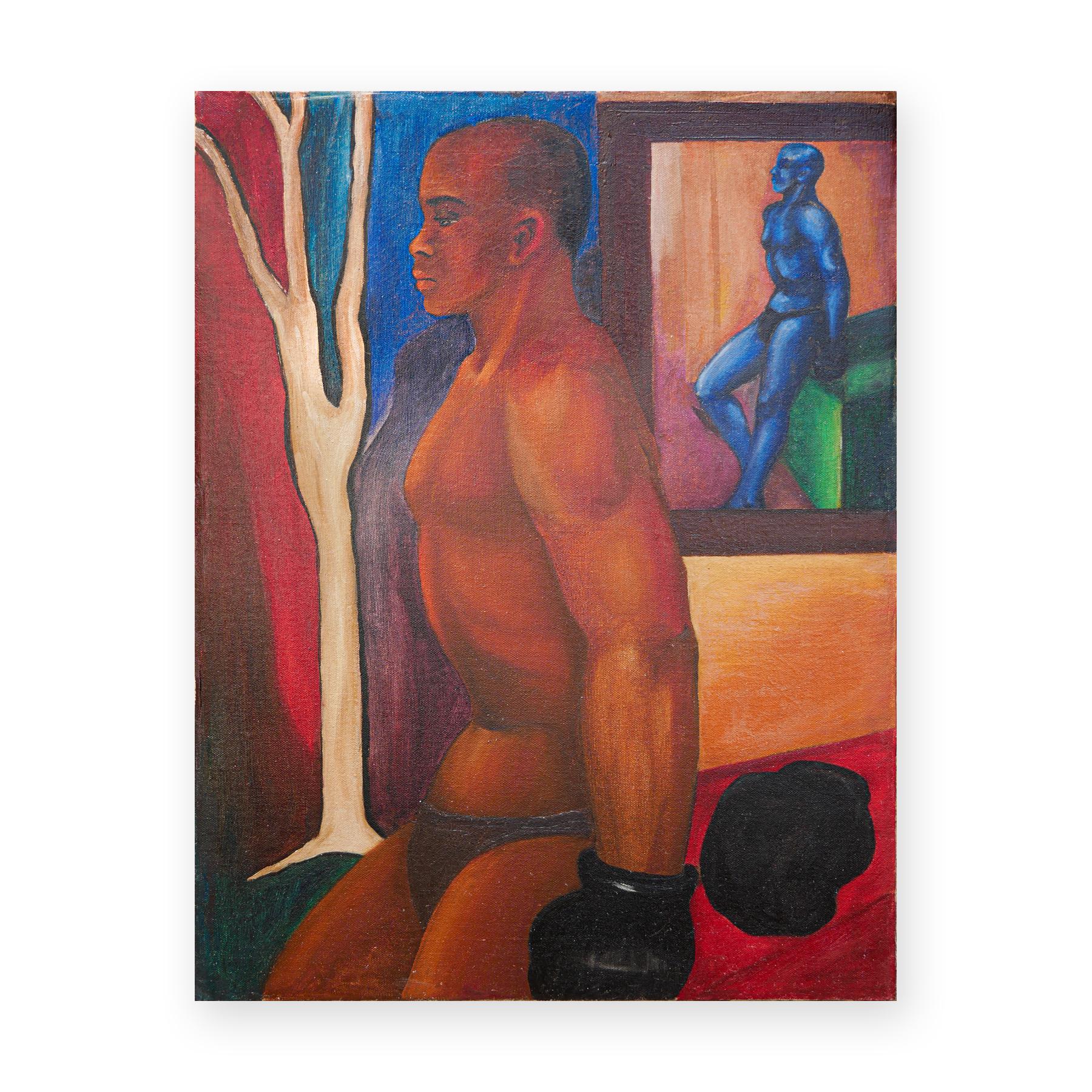 Warm-Toned Abstract Figurative Portrait of Boxer Jack Johnson - Painting by Unknown