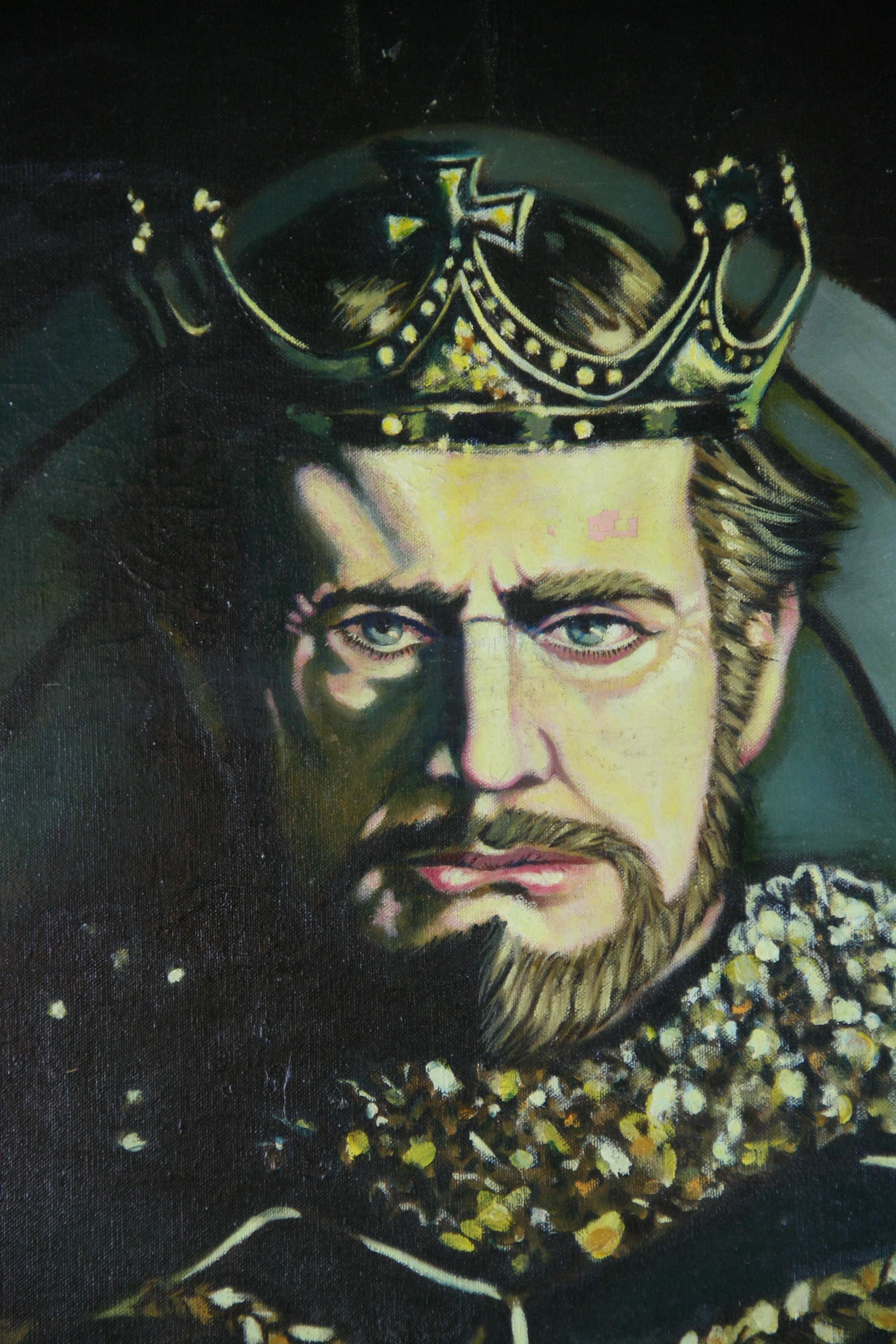 6070 Oversized oil painting of a worrior King
Set in an elaborate frame
Image size 23x35