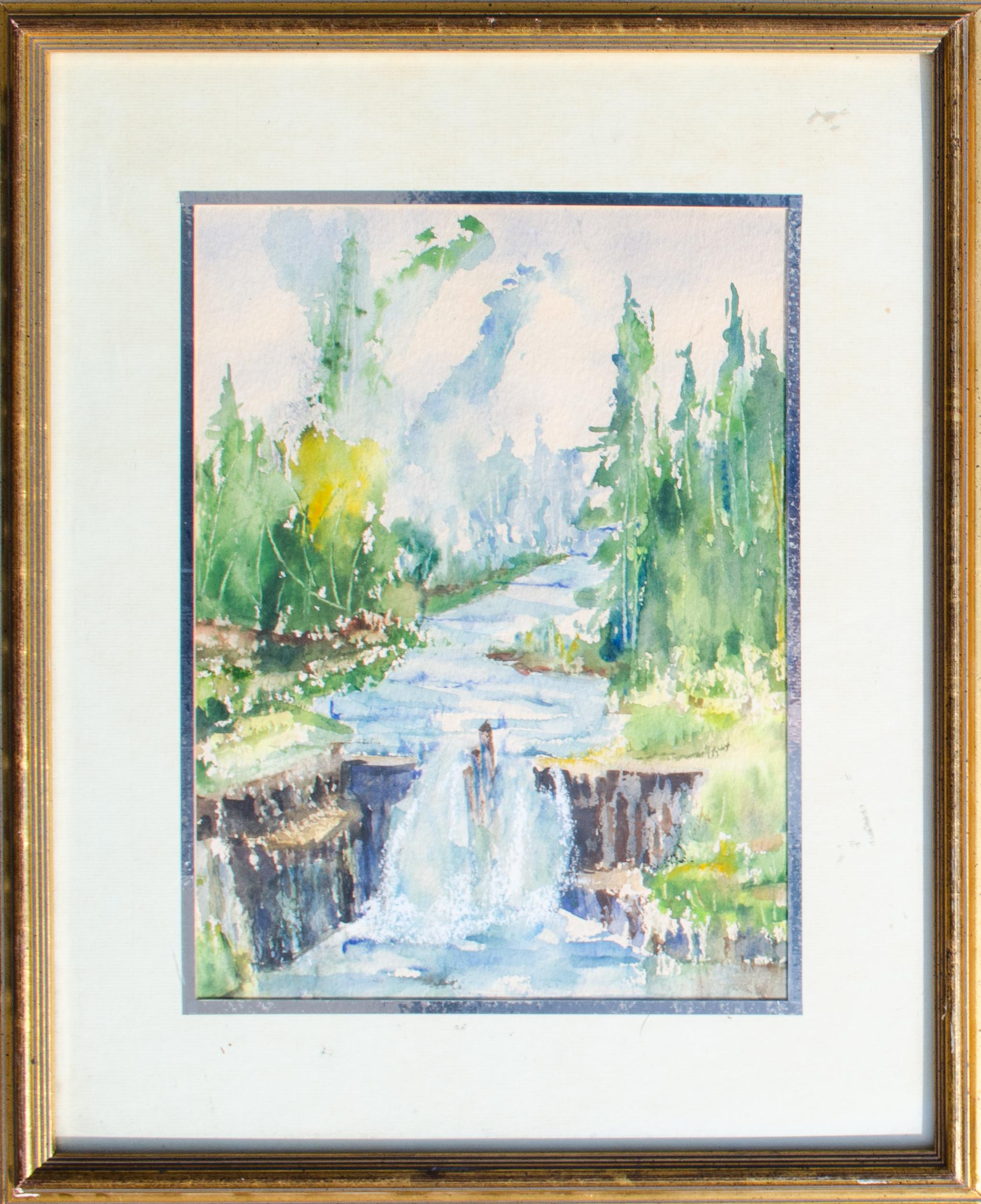 Cascata ad acquerello di un artista americano misterioso