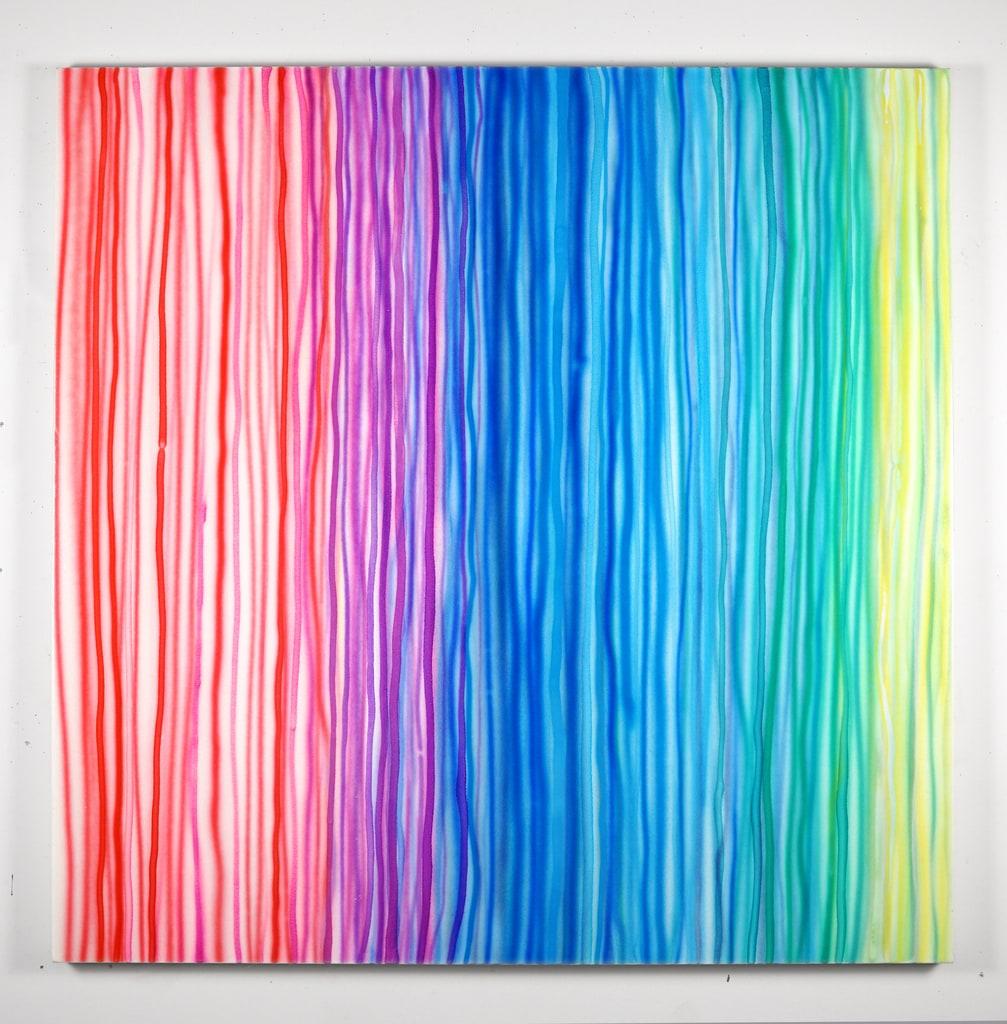 Unknown Abstract Painting – Wasserfall, Acryl und Airbrush auf Leinwand Gemälde von Alex Blau, 2017