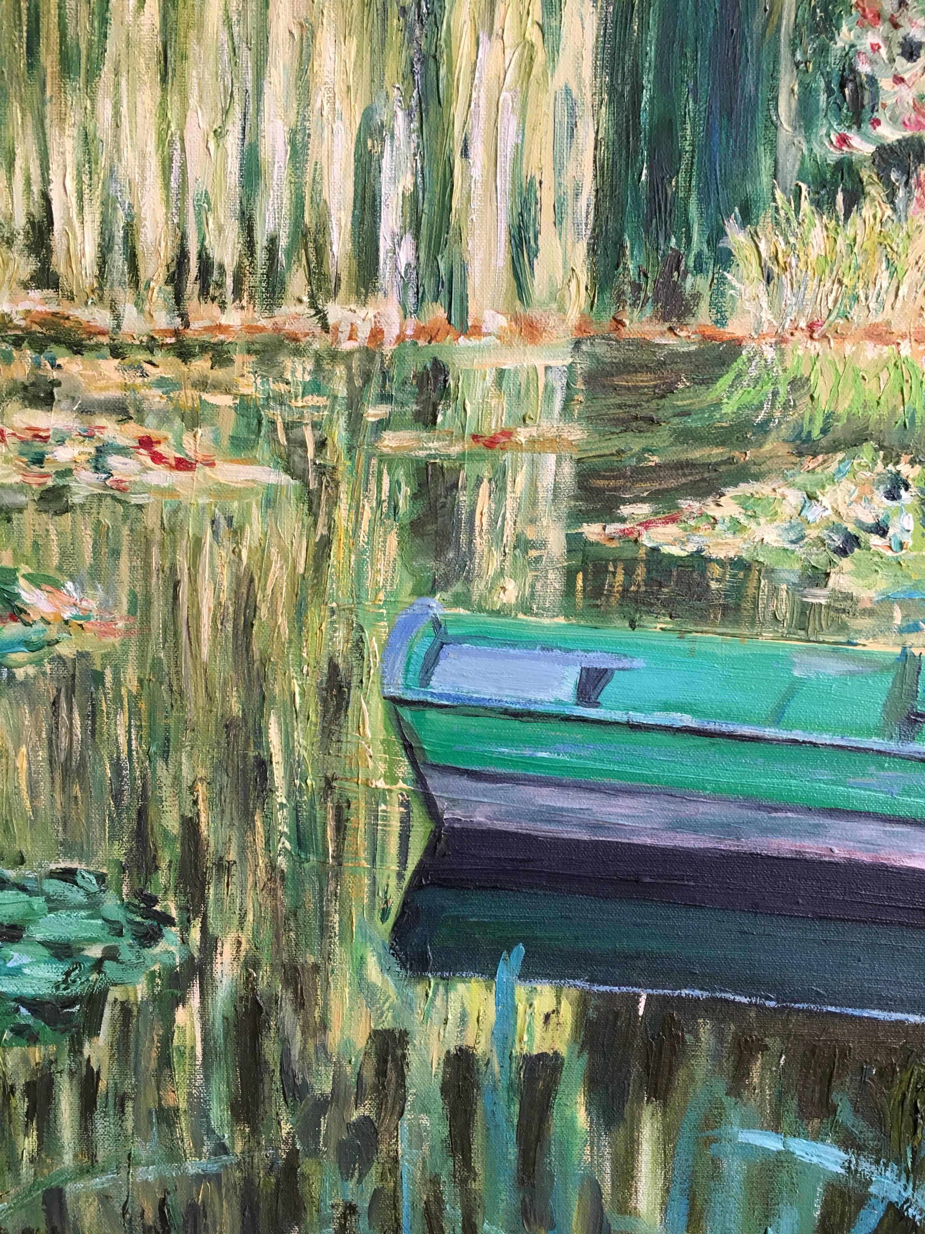 Monet's Water Lily Pond Giverny, French Impressionist Oil Painting 1